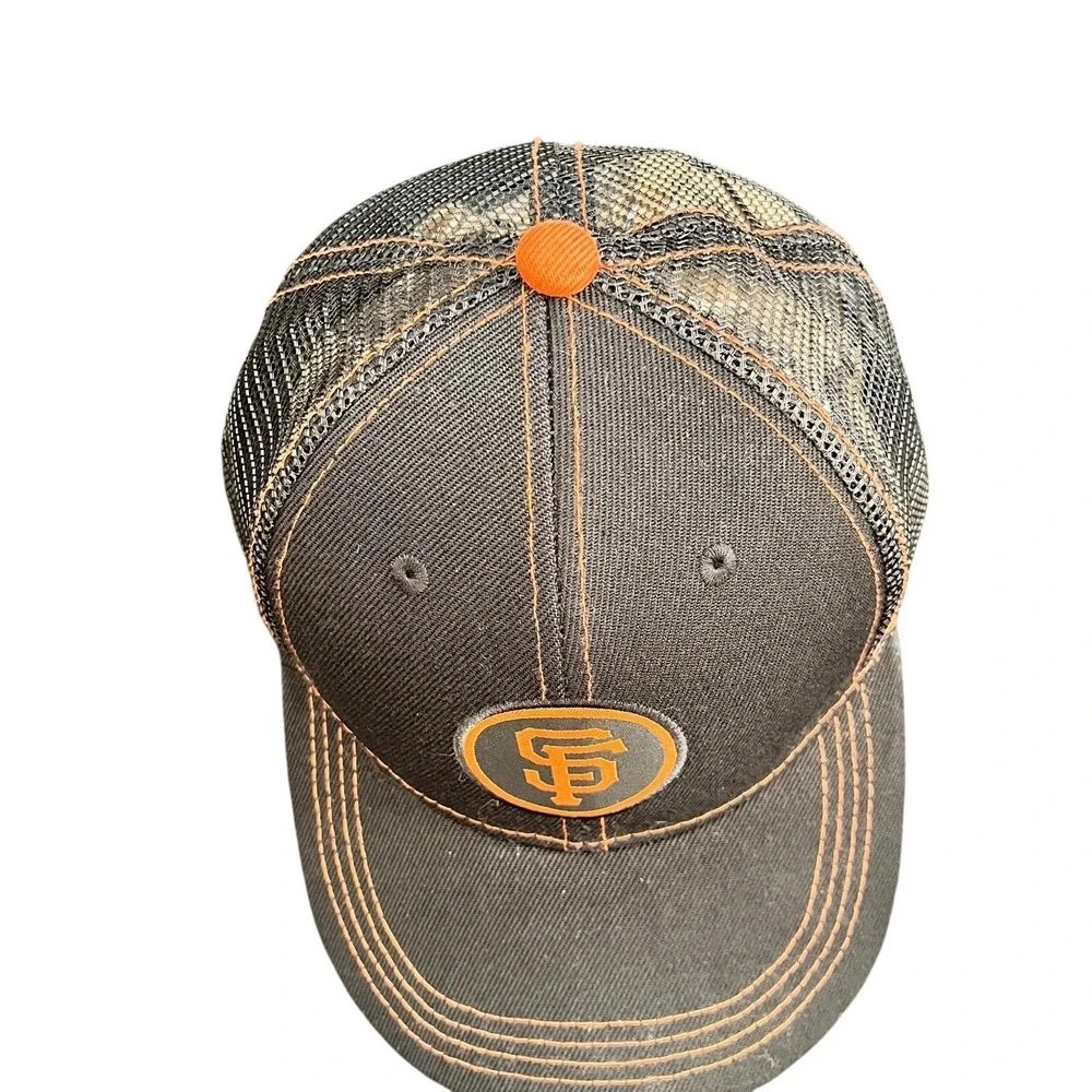 San Francisco Giants MLB Trucker Hat Black Mesh Snapback Rare Logo Baseball